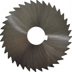 Made in USA - 4" Diam x 3/32" Blade Thickness x 1" Arbor Hole Diam, 36 Tooth Slitting and Slotting Saw - Arbor Connection, Right Hand, Uncoated, High Speed Steel, Concave Ground, Contains Keyway - Exact Tool & Supply