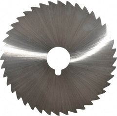 Made in USA - 5" Diam x 1/16" Blade Thickness x 1" Arbor Hole Diam, 40 Tooth Slitting and Slotting Saw - Arbor Connection, Right Hand, Uncoated, High Speed Steel, Concave Ground, Contains Keyway - Exact Tool & Supply