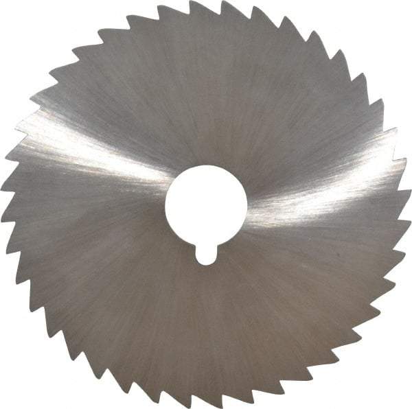Made in USA - 5" Diam x 3/32" Blade Thickness x 1" Arbor Hole Diam, 40 Tooth Slitting and Slotting Saw - Arbor Connection, Right Hand, Uncoated, High Speed Steel, Concave Ground, Contains Keyway - Exact Tool & Supply