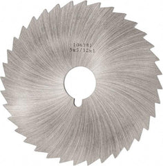 Made in USA - 5" Diam x 5/32" Blade Thickness x 1" Arbor Hole Diam, 36 Tooth Slitting and Slotting Saw - Arbor Connection, Right Hand, Uncoated, High Speed Steel, Concave Ground, Contains Keyway - Exact Tool & Supply
