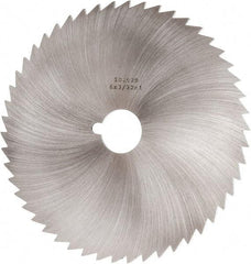 Made in USA - 6" Diam x 3/32" Blade Thickness x 1" Arbor Hole Diam, 50 Tooth Slitting and Slotting Saw - Arbor Connection, Right Hand, Uncoated, High Speed Steel, Concave Ground, Contains Keyway - Exact Tool & Supply