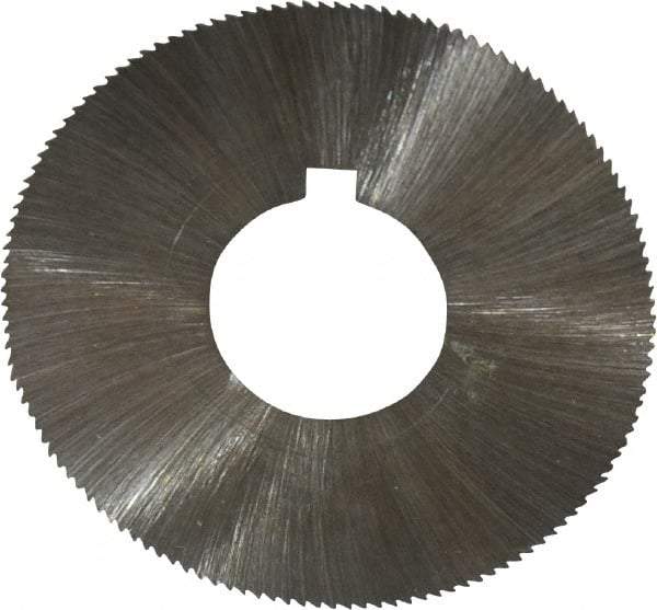Made in USA - 1-3/4" Diam x 0.006" Blade Thickness x 5/8" Arbor Hole Diam, 132 Tooth Slitting and Slotting Saw - Arbor Connection, Right Hand, Uncoated, High Speed Steel, Concave Ground, Contains Keyway - Exact Tool & Supply