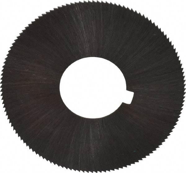 Made in USA - 1-3/4" Diam x 0.02" Blade Thickness x 5/8" Arbor Hole Diam, 132 Tooth Slitting and Slotting Saw - Arbor Connection, Right Hand, Uncoated, High Speed Steel, Concave Ground, Contains Keyway - Exact Tool & Supply