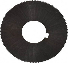 Made in USA - 1-3/4" Diam x 0.02" Blade Thickness x 5/8" Arbor Hole Diam, 132 Tooth Slitting and Slotting Saw - Arbor Connection, Right Hand, Uncoated, High Speed Steel, Concave Ground, Contains Keyway - Exact Tool & Supply