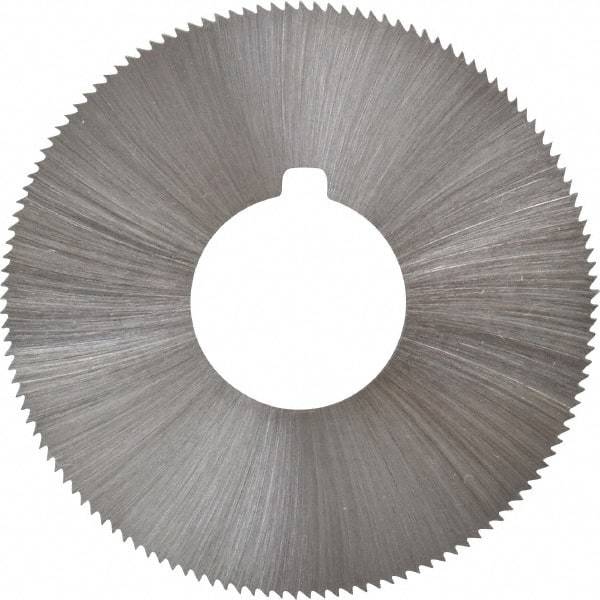 Made in USA - 1-3/4" Diam x 0.023" Blade Thickness x 5/8" Arbor Hole Diam, 132 Tooth Slitting and Slotting Saw - Arbor Connection, Right Hand, Uncoated, High Speed Steel, Concave Ground, Contains Keyway - Exact Tool & Supply