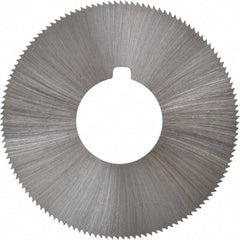 Made in USA - 1-3/4" Diam x 0.023" Blade Thickness x 5/8" Arbor Hole Diam, 132 Tooth Slitting and Slotting Saw - Arbor Connection, Right Hand, Uncoated, High Speed Steel, Concave Ground, Contains Keyway - Exact Tool & Supply