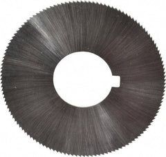 Made in USA - 1-3/4" Diam x 0.025" Blade Thickness x 5/8" Arbor Hole Diam, 132 Tooth Slitting and Slotting Saw - Arbor Connection, Right Hand, Uncoated, High Speed Steel, Concave Ground, Contains Keyway - Exact Tool & Supply