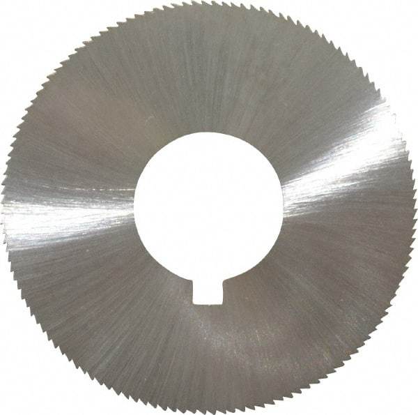 Made in USA - 1-3/4" Diam x 0.028" Blade Thickness x 5/8" Arbor Hole Diam, 132 Tooth Slitting and Slotting Saw - Arbor Connection, Right Hand, Uncoated, High Speed Steel, Concave Ground, Contains Keyway - Exact Tool & Supply