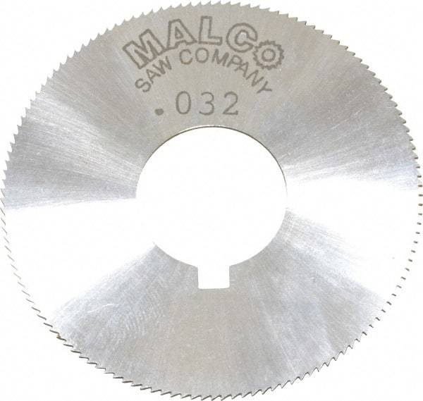 Made in USA - 1-3/4" Diam x 0.032" Blade Thickness x 5/8" Arbor Hole Diam, 132 Tooth Slitting and Slotting Saw - Arbor Connection, Right Hand, Uncoated, High Speed Steel, Concave Ground, Contains Keyway - Exact Tool & Supply