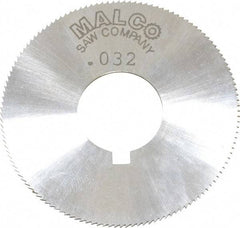 Made in USA - 1-3/4" Diam x 0.032" Blade Thickness x 5/8" Arbor Hole Diam, 132 Tooth Slitting and Slotting Saw - Arbor Connection, Right Hand, Uncoated, High Speed Steel, Concave Ground, Contains Keyway - Exact Tool & Supply