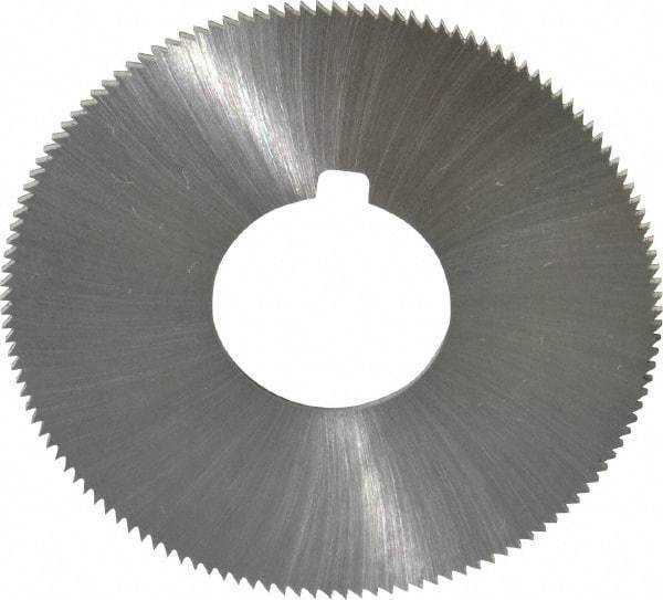 Made in USA - 1-3/4" Diam x 0.036" Blade Thickness x 5/8" Arbor Hole Diam, 132 Tooth Slitting and Slotting Saw - Arbor Connection, Right Hand, Uncoated, High Speed Steel, Concave Ground, Contains Keyway - Exact Tool & Supply