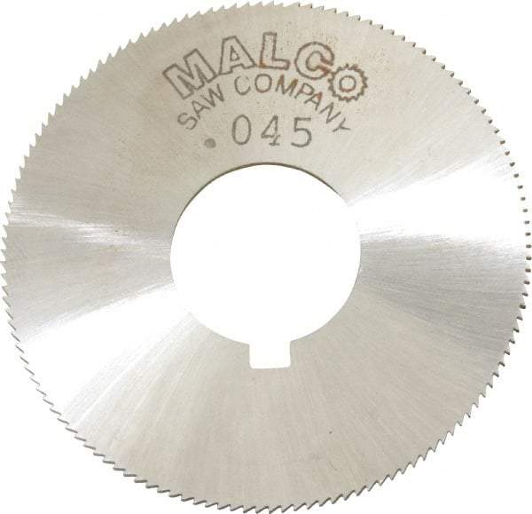 Made in USA - 1-3/4" Diam x 0.045" Blade Thickness x 5/8" Arbor Hole Diam, 132 Tooth Slitting and Slotting Saw - Arbor Connection, Right Hand, Uncoated, High Speed Steel, Concave Ground, Contains Keyway - Exact Tool & Supply