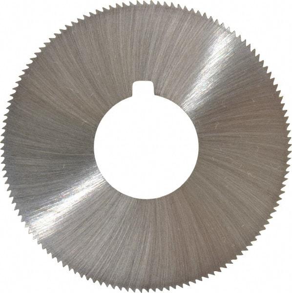 Made in USA - 1-3/4" Diam x 0.051" Blade Thickness x 5/8" Arbor Hole Diam, 132 Tooth Slitting and Slotting Saw - Arbor Connection, Right Hand, Uncoated, High Speed Steel, Concave Ground, Contains Keyway - Exact Tool & Supply