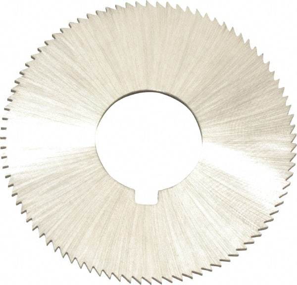 Made in USA - 1-3/4" Diam x 0.057" Blade Thickness x 5/8" Arbor Hole Diam, 132 Tooth Slitting and Slotting Saw - Arbor Connection, Right Hand, Uncoated, High Speed Steel, Concave Ground, Contains Keyway - Exact Tool & Supply