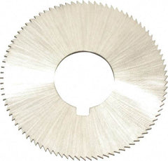 Made in USA - 1-3/4" Diam x 0.057" Blade Thickness x 5/8" Arbor Hole Diam, 132 Tooth Slitting and Slotting Saw - Arbor Connection, Right Hand, Uncoated, High Speed Steel, Concave Ground, Contains Keyway - Exact Tool & Supply