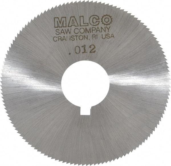 Made in USA - 2-1/4" Diam x 0.012" Blade Thickness x 5/8" Arbor Hole Diam, 132 Tooth Slitting and Slotting Saw - Arbor Connection, Right Hand, Uncoated, High Speed Steel, Concave Ground, Contains Keyway - Exact Tool & Supply