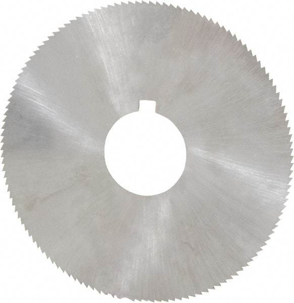 Made in USA - 2-1/4" Diam x 0.014" Blade Thickness x 5/8" Arbor Hole Diam, 132 Tooth Slitting and Slotting Saw - Arbor Connection, Right Hand, Uncoated, High Speed Steel, Concave Ground, Contains Keyway - Exact Tool & Supply