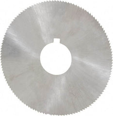 Made in USA - 2-1/4" Diam x 0.014" Blade Thickness x 5/8" Arbor Hole Diam, 132 Tooth Slitting and Slotting Saw - Arbor Connection, Right Hand, Uncoated, High Speed Steel, Concave Ground, Contains Keyway - Exact Tool & Supply