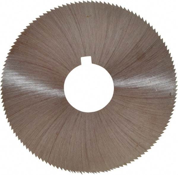 Made in USA - 2-1/4" Diam x 0.018" Blade Thickness x 5/8" Arbor Hole Diam, 132 Tooth Slitting and Slotting Saw - Arbor Connection, Right Hand, Uncoated, High Speed Steel, Concave Ground, Contains Keyway - Exact Tool & Supply