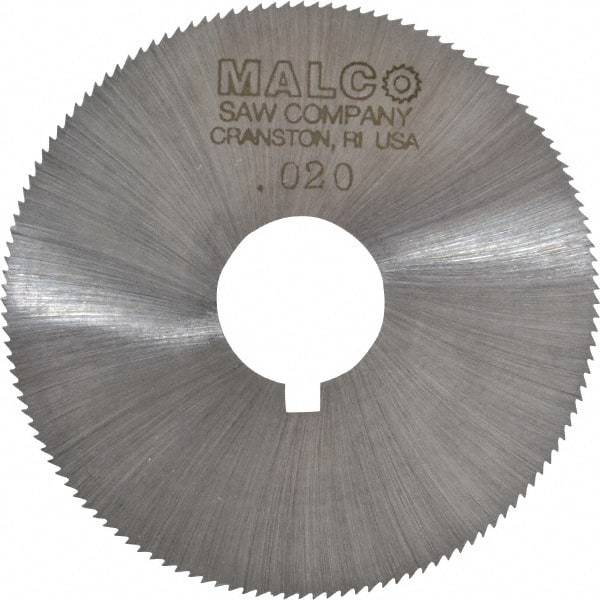 Made in USA - 2-1/4" Diam x 0.02" Blade Thickness x 5/8" Arbor Hole Diam, 132 Tooth Slitting and Slotting Saw - Arbor Connection, Right Hand, Uncoated, High Speed Steel, Concave Ground, Contains Keyway - Exact Tool & Supply