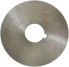Made in USA - 2-1/4" Diam x 0.025" Blade Thickness x 5/8" Arbor Hole Diam, 132 Tooth Slitting and Slotting Saw - Arbor Connection, Right Hand, Uncoated, High Speed Steel, Concave Ground, Contains Keyway - Exact Tool & Supply