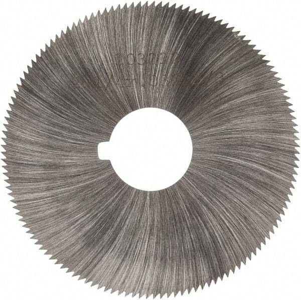 Made in USA - 2-1/4" Diam x 0.032" Blade Thickness x 5/8" Arbor Hole Diam, 132 Tooth Slitting and Slotting Saw - Arbor Connection, Right Hand, Uncoated, High Speed Steel, Concave Ground, Contains Keyway - Exact Tool & Supply