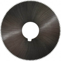 Made in USA - 2-1/4" Diam x 0.036" Blade Thickness x 5/8" Arbor Hole Diam, 132 Tooth Slitting and Slotting Saw - Arbor Connection, Right Hand, Uncoated, High Speed Steel, Concave Ground, Contains Keyway - Exact Tool & Supply