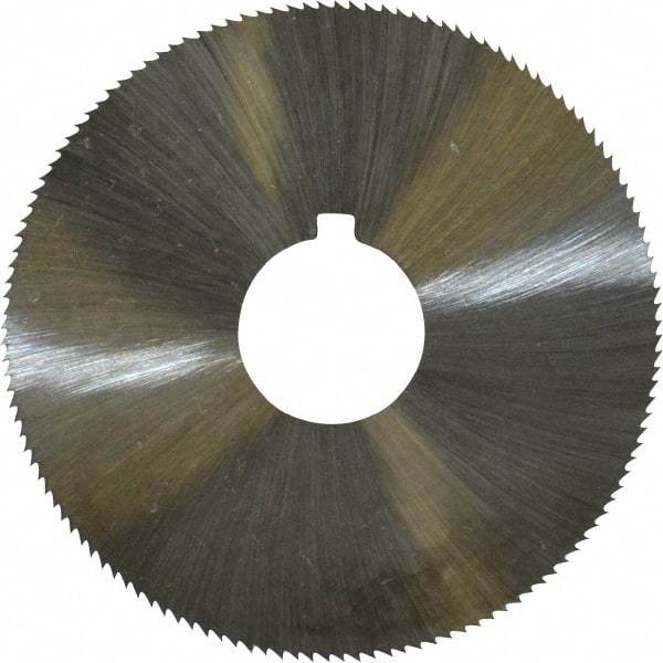 Made in USA - 2-1/4" Diam x 0.045" Blade Thickness x 5/8" Arbor Hole Diam, 132 Tooth Slitting and Slotting Saw - Arbor Connection, Right Hand, Uncoated, High Speed Steel, Concave Ground, Contains Keyway - Exact Tool & Supply