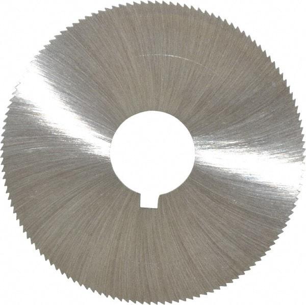 Made in USA - 2-1/4" Diam x 0.051" Blade Thickness x 5/8" Arbor Hole Diam, 132 Tooth Slitting and Slotting Saw - Arbor Connection, Right Hand, Uncoated, High Speed Steel, Concave Ground, Contains Keyway - Exact Tool & Supply