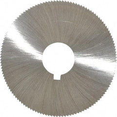 Made in USA - 2-1/4" Diam x 0.051" Blade Thickness x 5/8" Arbor Hole Diam, 132 Tooth Slitting and Slotting Saw - Arbor Connection, Right Hand, Uncoated, High Speed Steel, Concave Ground, Contains Keyway - Exact Tool & Supply