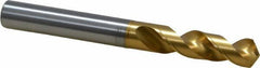 OSG - 9.75106mm 120° Spiral Flute Vanadium High Speed Steel Screw Machine Drill Bit - TiN Finish, Right Hand Cut, 43mm Flute Length, 93mm OAL, Faceted Point, Straight Shank - Exact Tool & Supply