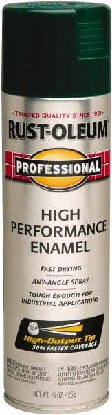 Rust-Oleum - Hunter Green, Gloss, Rust Proof Enamel Spray Paint - 14 Sq Ft per Can, 15 oz Container, Use on Multipurpose - Exact Tool & Supply