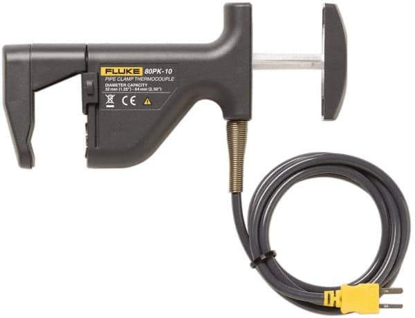 Fluke - -20 to 300°F, Pipe Surface Clamp On Thermometer - 1-1/4 to 2-1/2 Pipe, 80PK-10 to Pipe Clamp Temp Probe - Exact Tool & Supply