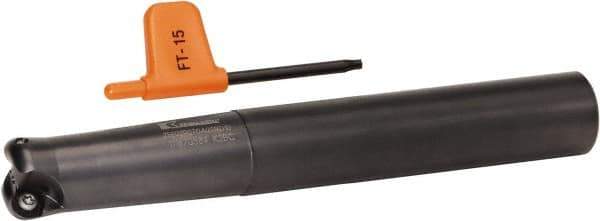 Kennametal - 25mm Cutting Diam, 63/64" Shank Diam, 63/64" Max Depth of Cut, Straight Shank Indexable Copy End Mill - 2 Inserts, RD.X 1003.. Insert - Exact Tool & Supply