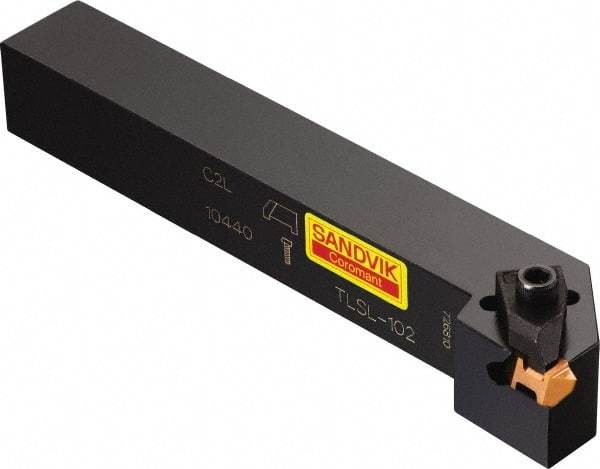Sandvik Coromant - TLS, Internal or External, Right Hand, 1/8" Max Depth of Cut, Indexable Grooving Tool Holder - TLG-2125R Insert Compatibility, 5/8" Shank Height, 5/8" Shank Width, 4-1/2" OAL - Exact Tool & Supply