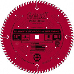 Freud - 10" Diam, 5/8" Arbor Hole Diam, 80 Tooth Wet & Dry Cut Saw Blade - Carbide-Tipped, Standard Round Arbor - Exact Tool & Supply
