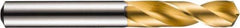 DORMER - 3.2mm 130° Spiral Flute Solid Carbide Screw Machine Drill Bit - TiN Finish, Right Hand Cut, 18mm Flute Length, 49mm OAL, CDX Point, Straight Shank - Exact Tool & Supply