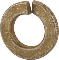 Made in USA - 3/8", 0.094" Thick Split Lock Washer - 1060 Spring Steel, Zinc Yellow Dichromate Finish, 0.377" Min ID, 0.385" Max ID, 0.68" Max OD - Exact Tool & Supply