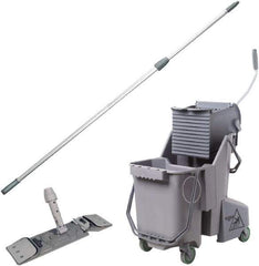 Unger - 32 Qt Plastic Bucket & Wringer - 21" Long x 20" High x 15" Wide, Gray - Exact Tool & Supply