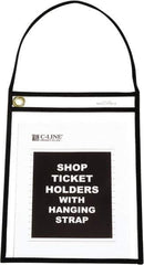 C-LINE - 15 Piece Clear Hanging Strap Stitched Shop Ticket Holder - 12" High x 9" Wide - Exact Tool & Supply