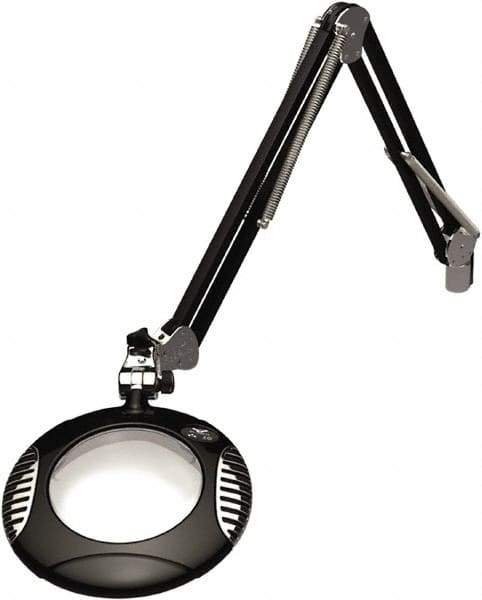 O.C. White - 43 Inch, Clamp on, LED, Black, Magnifying Task Light - 4 Watt, 2x Magnification, 6 Inch Wide, 6 Inch Long - Exact Tool & Supply