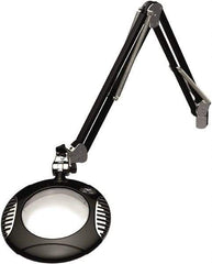 O.C. White - 43 Inch, Clamp on, LED, Black, Magnifying Task Light - 4 Watt, 2x Magnification, 6 Inch Wide, 6 Inch Long - Exact Tool & Supply