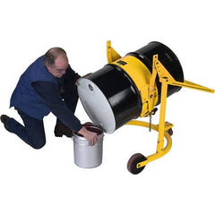 Wesco Industrial Products - 800 Lb Load Capacity, 55 Gal Drum Truck - 35" Wide x 65-1/2" High, 3 Steel Wheels - Exact Tool & Supply