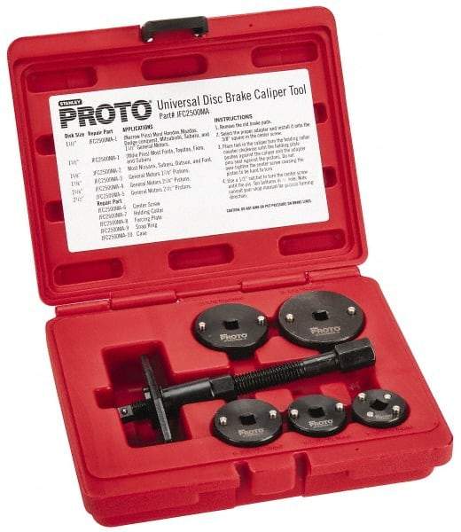Proto - 7 Piece Automotive Disc Brake Caliper Tool Kit - Exact Tool & Supply