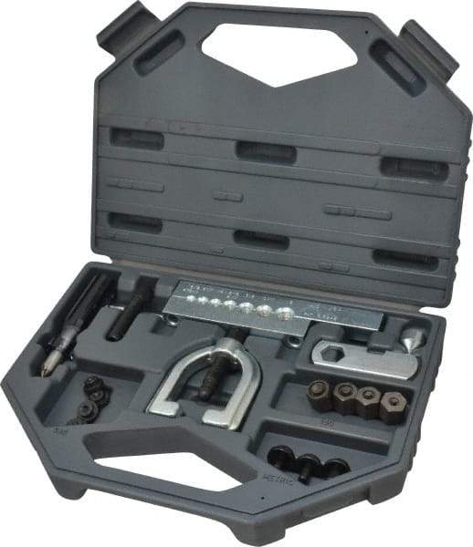 Proto - 17 Piece Automotive Combination Flaring Tool Kit - Adapters, O-ring, Cone, Pusher Screws, Bars, Yoke, Wrench, Countersink Tool, Bolt - Exact Tool & Supply
