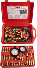 Proto - 2' Hose Length, 0 to 145 psi, Mechanical Automotive Fuel Injection Tester - 1 Lb Graduation - Exact Tool & Supply
