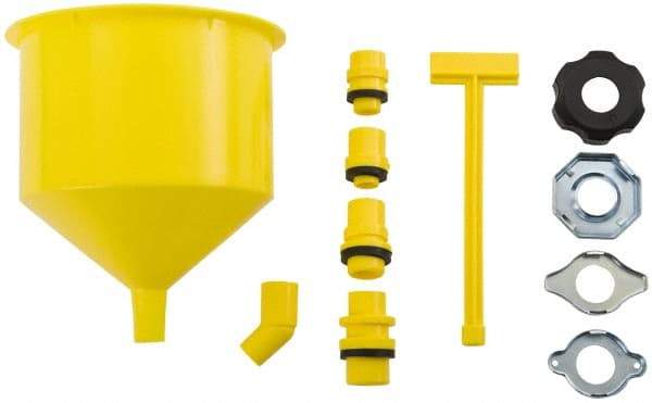 Proto - 1 Qt Capacity Plastic Funnel - Straight Spout, Yellow - Exact Tool & Supply