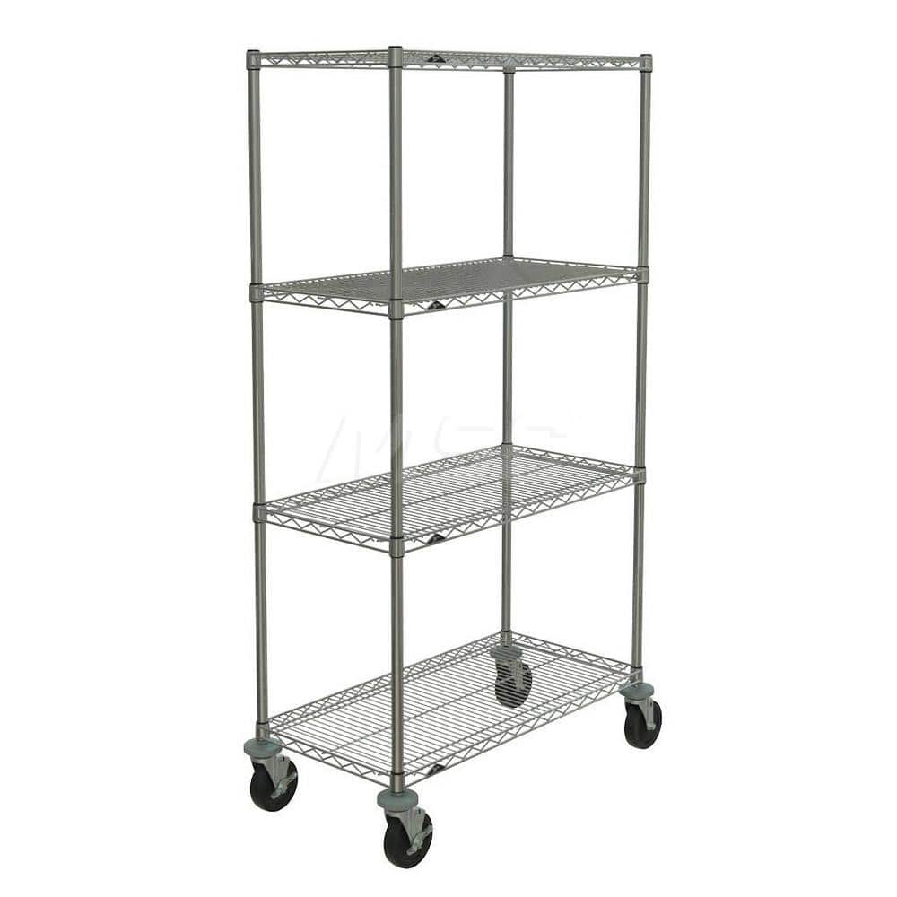 Metro - Carts; Type: Wire ; Load Capacity (Lb.): 600.000 ; Number of Shelves: 4 ; Width (Inch): 20-3/16 ; Length (Inch): 38 ; Height (Inch): 67-7/8 - Exact Tool & Supply