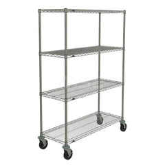 Metro - Carts; Type: Wire ; Load Capacity (Lb.): 600.000 ; Number of Shelves: 4 ; Width (Inch): 20-3/16 ; Length (Inch): 50 ; Height (Inch): 67-7/8 - Exact Tool & Supply