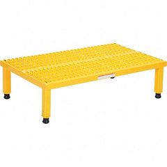 Vestil - 9" High x 24" Wide x 36" Deep, Yellow Step Stand - Steel, 500 Lb Capacity - Exact Tool & Supply